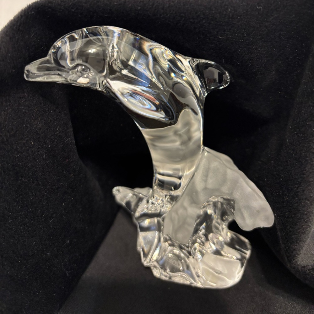 Lenox Fine Crystal Dolphin Sculpture Figurine Paperweight 4.5” Made In Germany